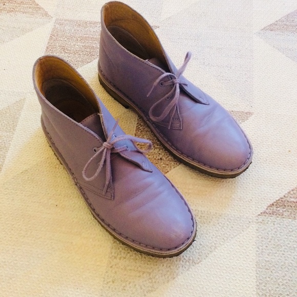 clarks desert boots womens purple